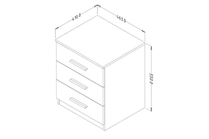 Nočný stolík Beta 22 so zásuvkami 46 cm - Dub mauvella / Čierny Nočný Stolík Beta 22 so zásuvkami 46 cm - Dub mauvella / Čierny