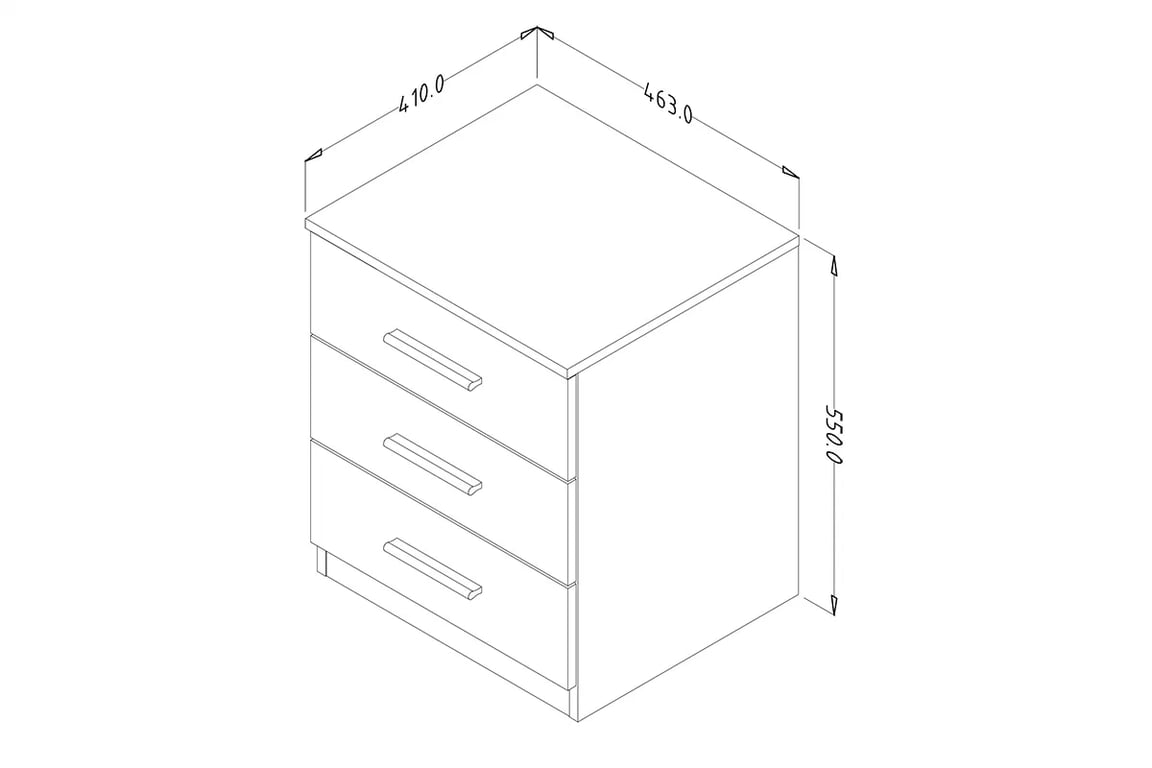 Nočný stolík Beta 22 so zásuvkami 46 cm - Dub mauvella / Čierny Nočný Stolík Beta 22 so zásuvkami 46 cm - Dub mauvella / Čierny