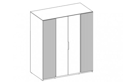 Skříň Sansi 2LAM2F s lamelami 200 cm - dub evoke / černé lamely skříň Kaja 2LAM2F z lamelami 200 cm - dub evoke / černá lamele