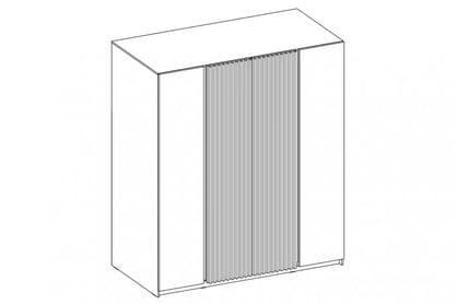 Skříň Sansi 2F2LAM s lamelami 200 cm - černá / dubové lamely evoke skříň Kaja 2F2LAM - 200 cm - černá / lamele dub evoke