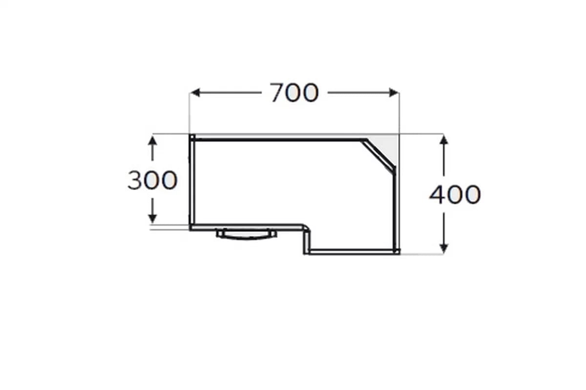 Skrinka Kuchynská závesná Kammono F11 WRP70x40/71 rohová jednodverová KAMMONO F11 WRP70x40/71 - Skrinka závesná rohová jednodverová