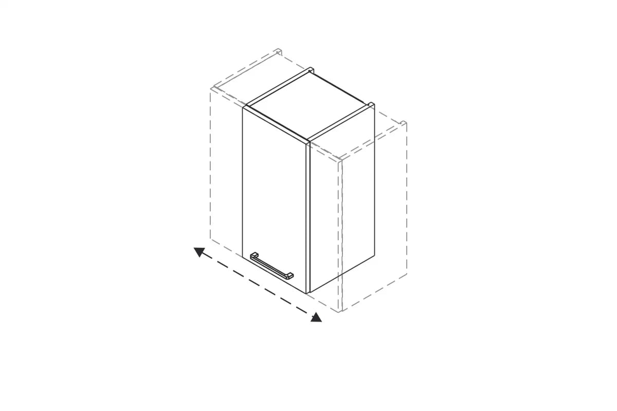 Kuchyňská závěsná skříňka Kammono F11 W__.1/71_SPEC nastavitelná 41-59 cm KAMMONO F11 W__.1/71_SPEC - Skříňka kuchyňská závěsná regulowana w zakresie 41-59cm