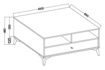 Konferenční stolek Lotina I 1S se zásuvkou 100x65 cm - písková béžová / zlaté nožky stolek kawowy Lotina I 1S z szuflada 100x65 cm - béžová Pískový / zlaté Nohy