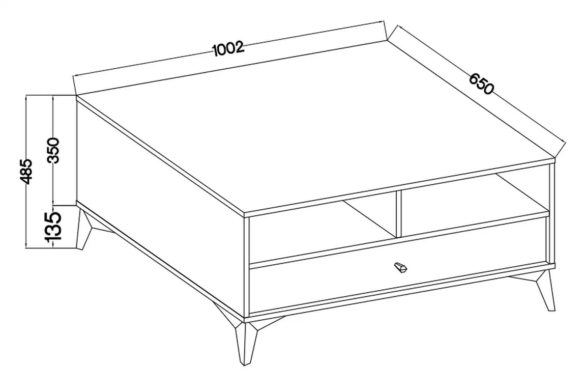 Konferenční stolek Lotina I 1S se zásuvkou 100x65 cm - písková béžová / zlaté nožky stolek kawowy Lotina I 1S z szuflada 100x65 cm - béžová Pískový / zlaté Nohy