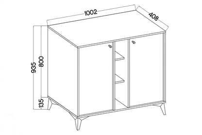 Komoda Lotina I 2F - 100 cm - Béžová Pieskový / zlaté nožičky Komoda Lotina I 2F - 100 cm - Béžová Pieskový / zlote nožičky