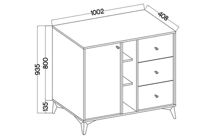 Komoda Lotina I 1F3S so zásuvkami 100 cm - Béžová Pieskový / zlaté nožičky Komoda Lotina I 1F3S so zásuvkami 100 cm - Béžová Pieskový / zlote nožičky