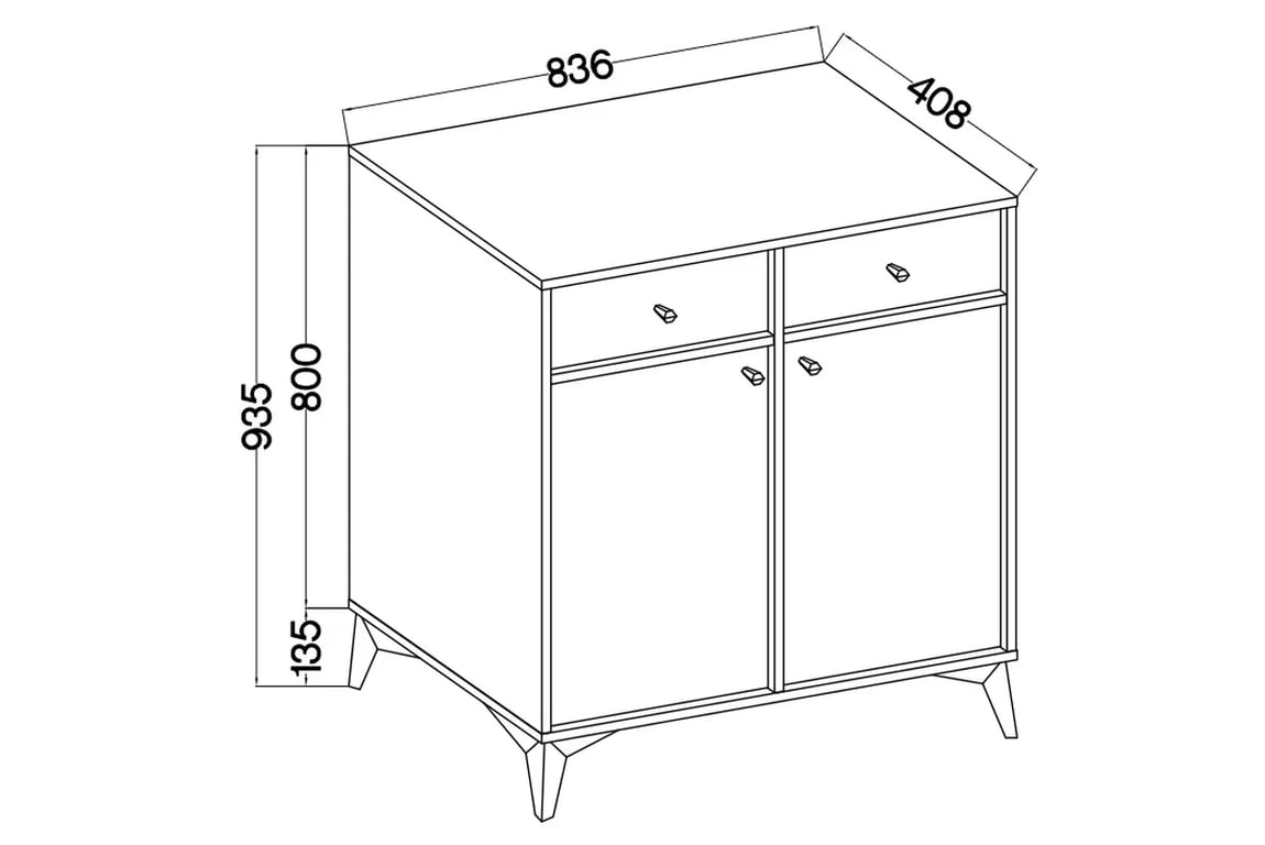 Komoda Lotina I 2F2S se zásuvkami 84 cm - černý grafit / zlaté nohy Komoda Lotina I 2F2S se zásuvkami 84 cm - černá grafit / zlaté Nohy