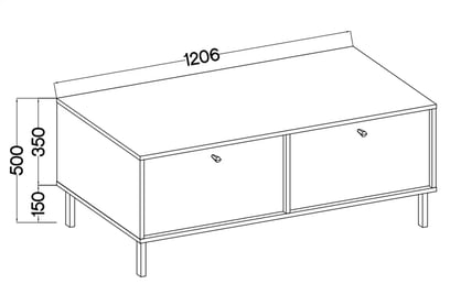 TV stolík Lotina II 2K - 120 cm - Béžová Pieskový / zlaté nožičky TV skrinka Lotina II 2K - 120 cm - Béžová Pieskový / zlaté nožičky