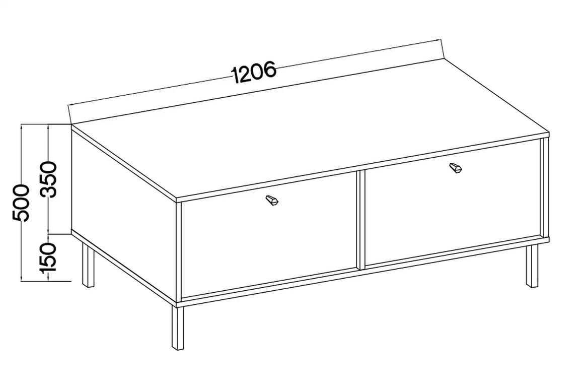 TV stolík Lotina II 2K - 120 cm - čierny grafit / zlaté nožičky TV skrinka Lotina II 2K - 120 cm - Čierny grafit / zlaté nožičky