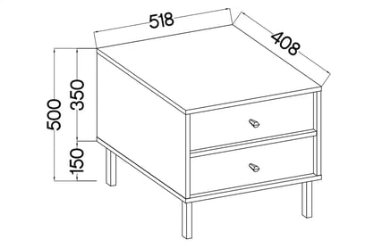 Nočný stolík Lotina II 2S so zásuvkami 52 cm - Béžová Pieskový / zlaté nožičky Nočný Stolík Lotina II 2S so zásuvkami 52 cm - Béžová Pieskový / zlote nožičky