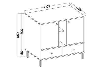 Komoda Lotina II 100 cm 2F3S se zásuvkami - písková béžová / zlaté nožky Komoda Lotina II 2F3S se zásuvkami 100 cm - béžová Pískový / zlaté Nohy