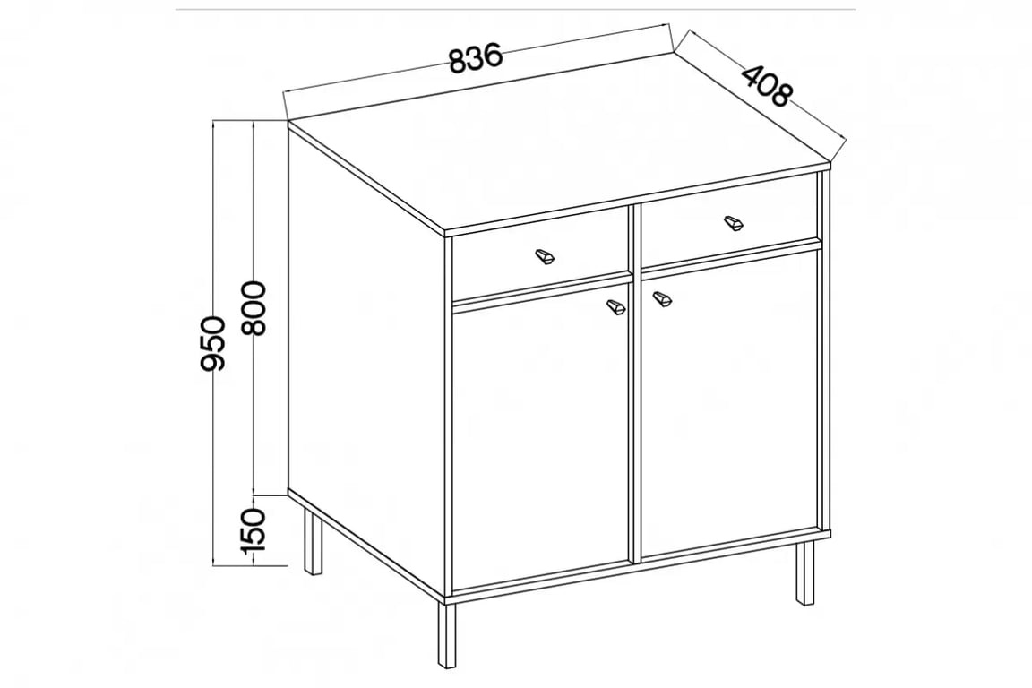 Komoda Lotina II 84 cm 2F2S se zásuvkami - písková béžová / zlaté nožky Komoda Lotina II 2F2S se zásuvkami 84 cm - béžová Pískový / zlaté Nohy