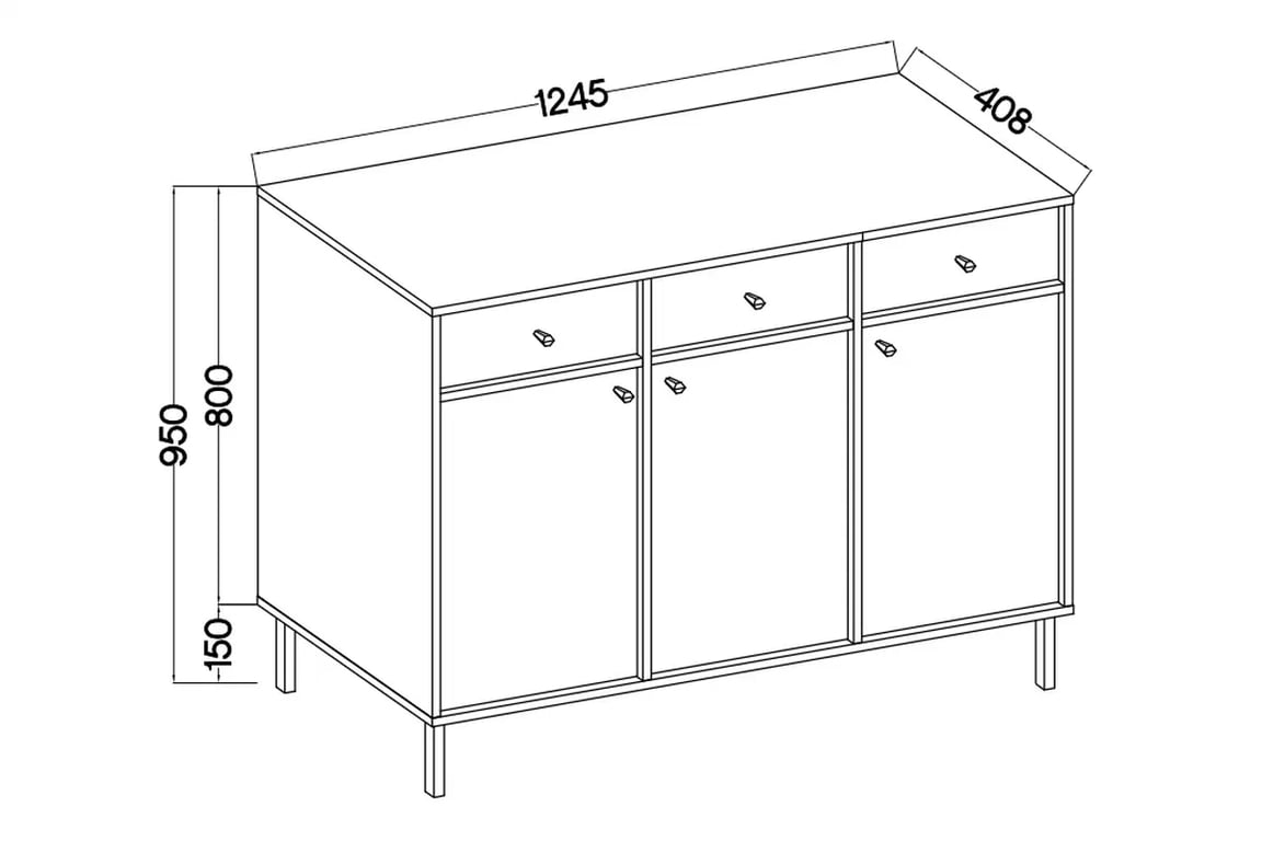 Komoda Lotina II 125 cm 3F3S se zásuvkami - písková béžová / zlaté nožky Komoda Lotina II 3F3S se zásuvkami 125 cm - béžová Pískový / zlaté Nohy