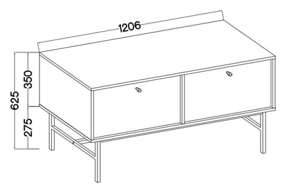 TV stolík Lotina III 2K - 120 cm - Béžová Pieskový / zlaté nožičky TV skrinka Lotina III 2K - 120 cm - Béžová Pieskový / zlaté nožičky