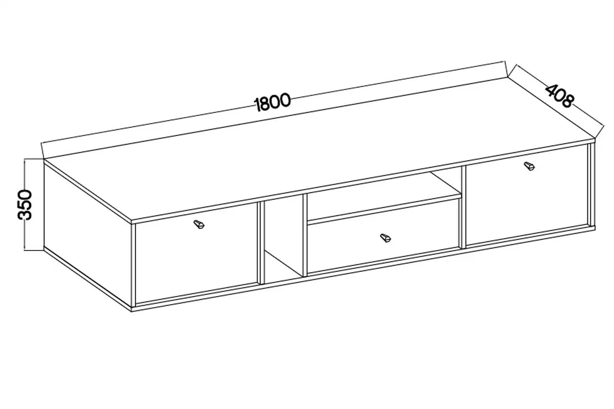 TV stolík závesná Lotina IV 2K1S 180 cm - Béžová Pieskový TV skrinka závesná Lotina IV 2K1S z szuflada 180 cm - Béžová Pieskový