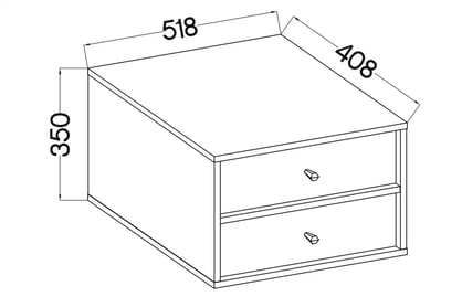 Závěsný noční stolek Lotina IV 52 cm 2S se zásuvkami - písková béžová Noční stolek závěsná Lotina IV 2S se zásuvkami 52 cm - béžová Pískový