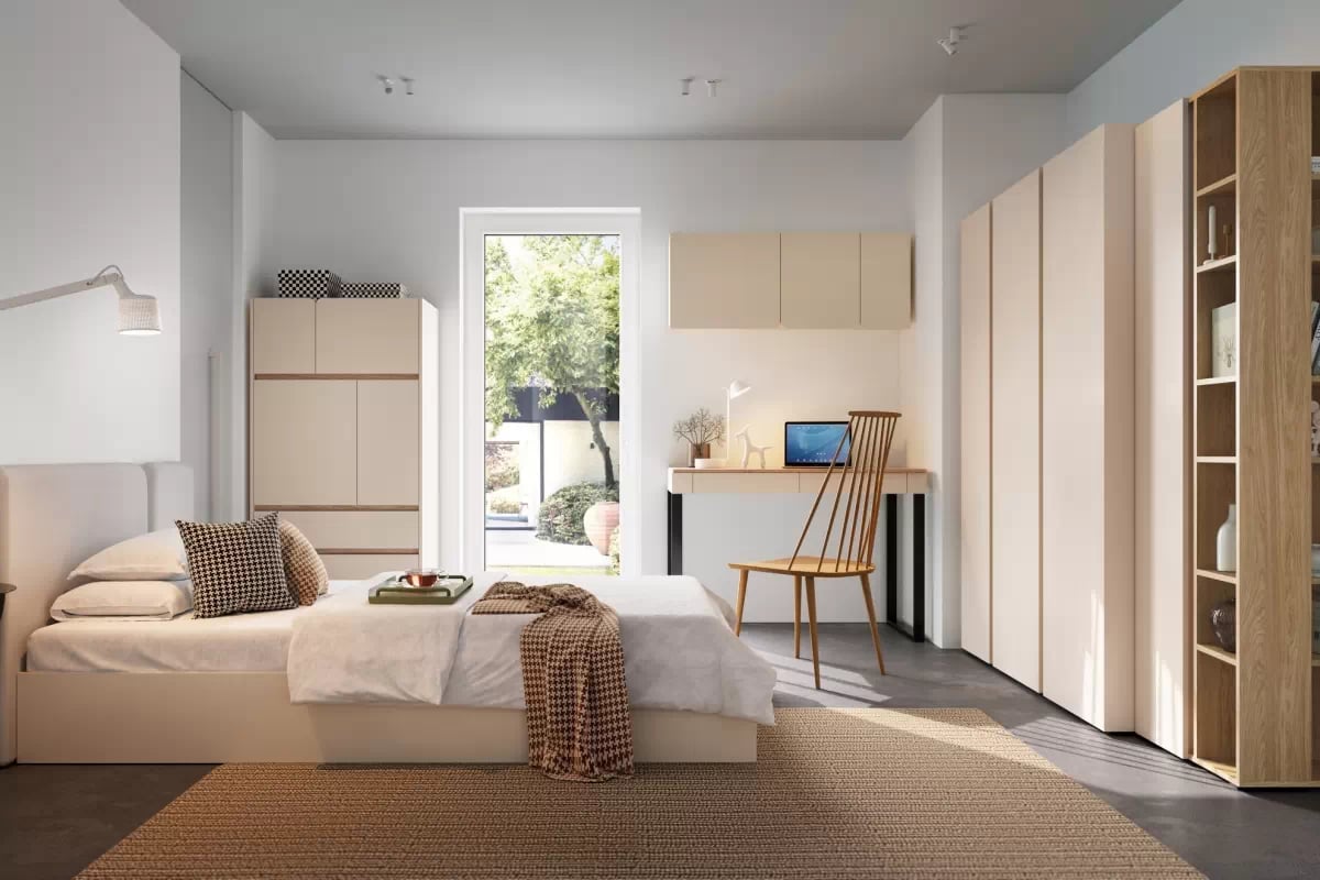 Detská posteľ Luca 120x200 cm - béžová Posteľ mlodziezowe Luca 14 - 120x200 - Dub Pieskový