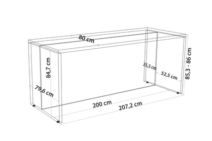 Kuchyňský ostrov Kammono 200 cm - dub hikora / san sebastian Wyspa kuchyňská KAMMONO 200cm - dub hikora / san sebastian