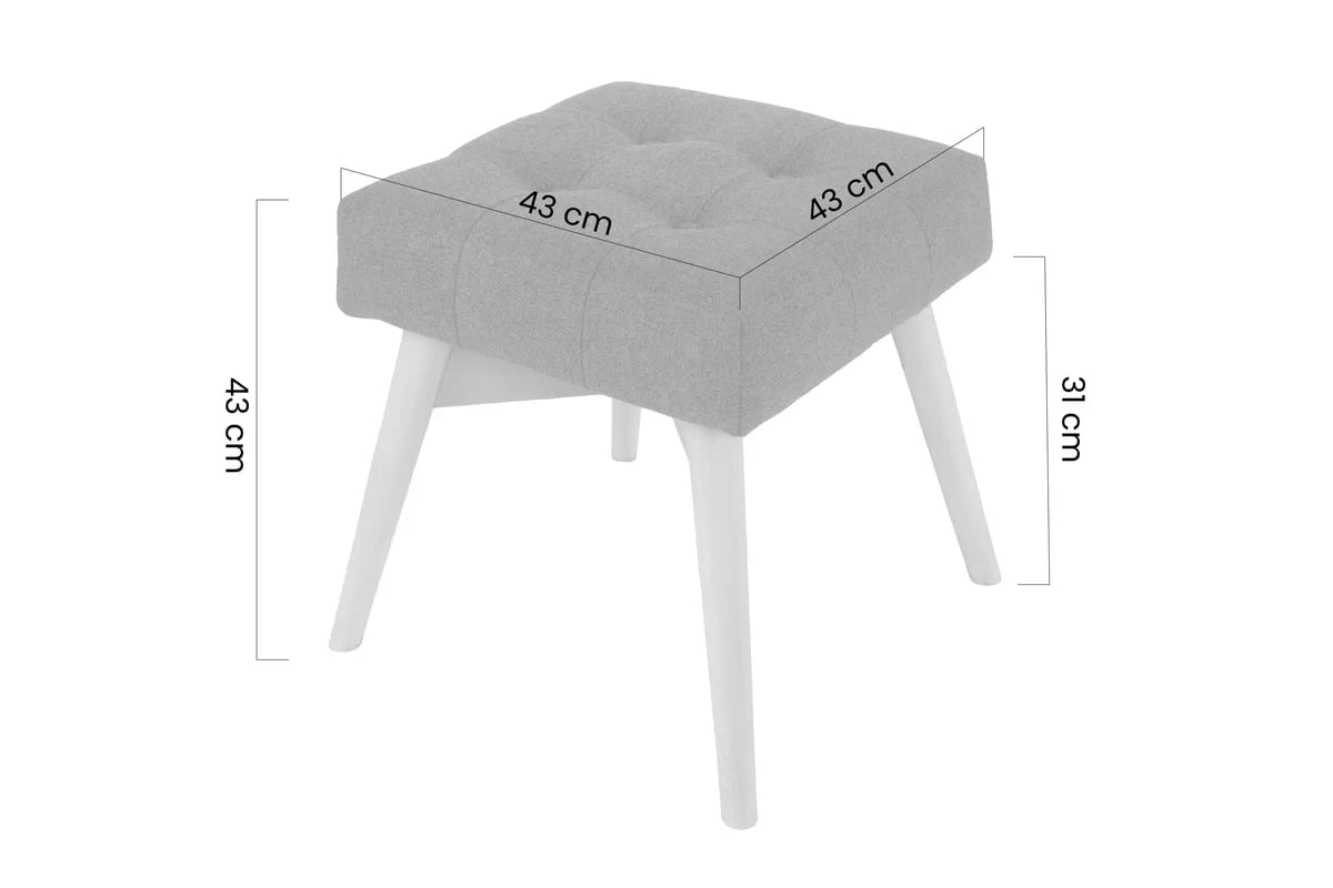 Taburet prešívaná s gombíkmi Ušiak Škandinávsky Nordic - látka Hnedá / nožičky Jelša - Koncovka Série Taburet prešívaná Ušiak Škandinávsky Nordic - Hnedá plecionka Belimi PH 10 07 13