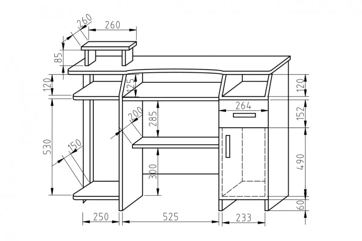 Psací stůl BK35 110 cm - klon psací stůl mlodziezowe BK35 110 cm - klon