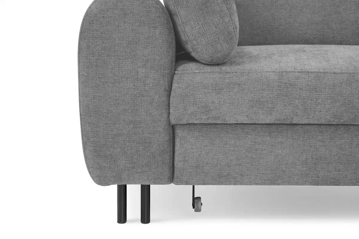 Rohová sedacia súprava Porto pravá s funkciou spania - sivý šenil Retro Bliss 90 / čierne nožičky Rohová sedacia súprava s funkciou spania Porto pravá strana - šedý / šenil / Retro Bliss 90 / čierny nozki