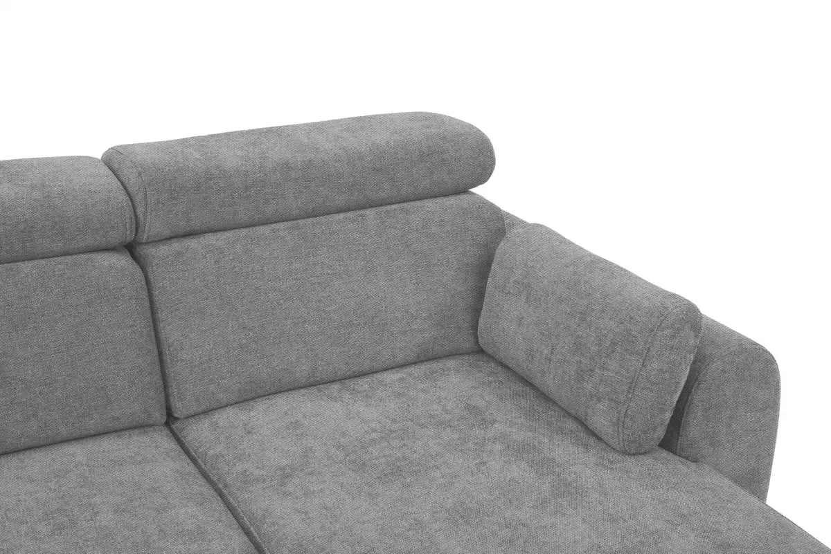 Rohová sedacia súprava Porto pravá s funkciou spania - sivý šenil Retro Bliss 90 / čierne nožičky Rohová sedacia súprava s funkciou spania Porto pravá strana - šedý / šenil / Retro Bliss 90 / čierny nozki