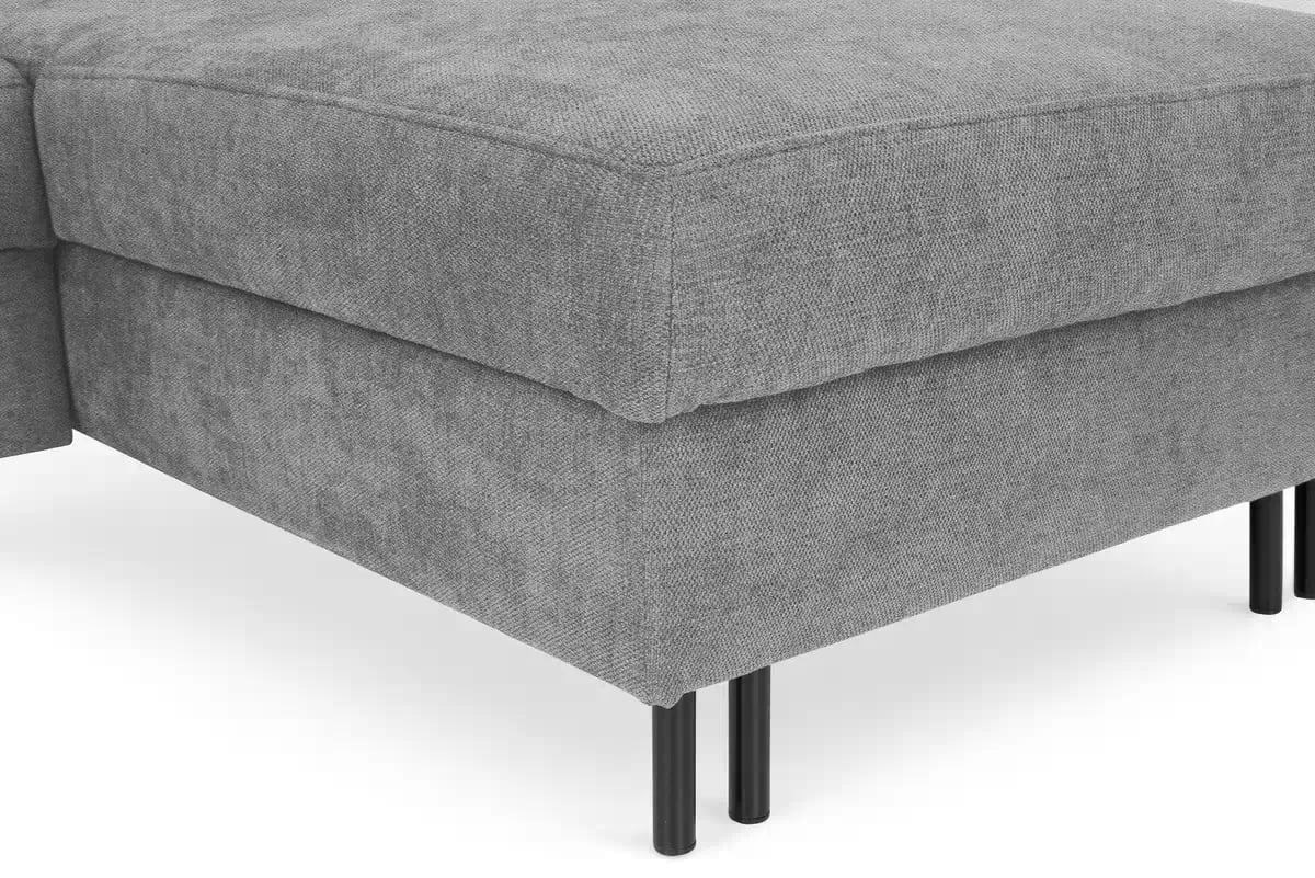 Rohová sedacia súprava Porto pravá s funkciou spania - sivý šenil Retro Bliss 90 / čierne nožičky Rohová sedacia súprava s funkciou spania Porto pravá strana - šedý / šenil / Retro Bliss 90 / čierny nozki