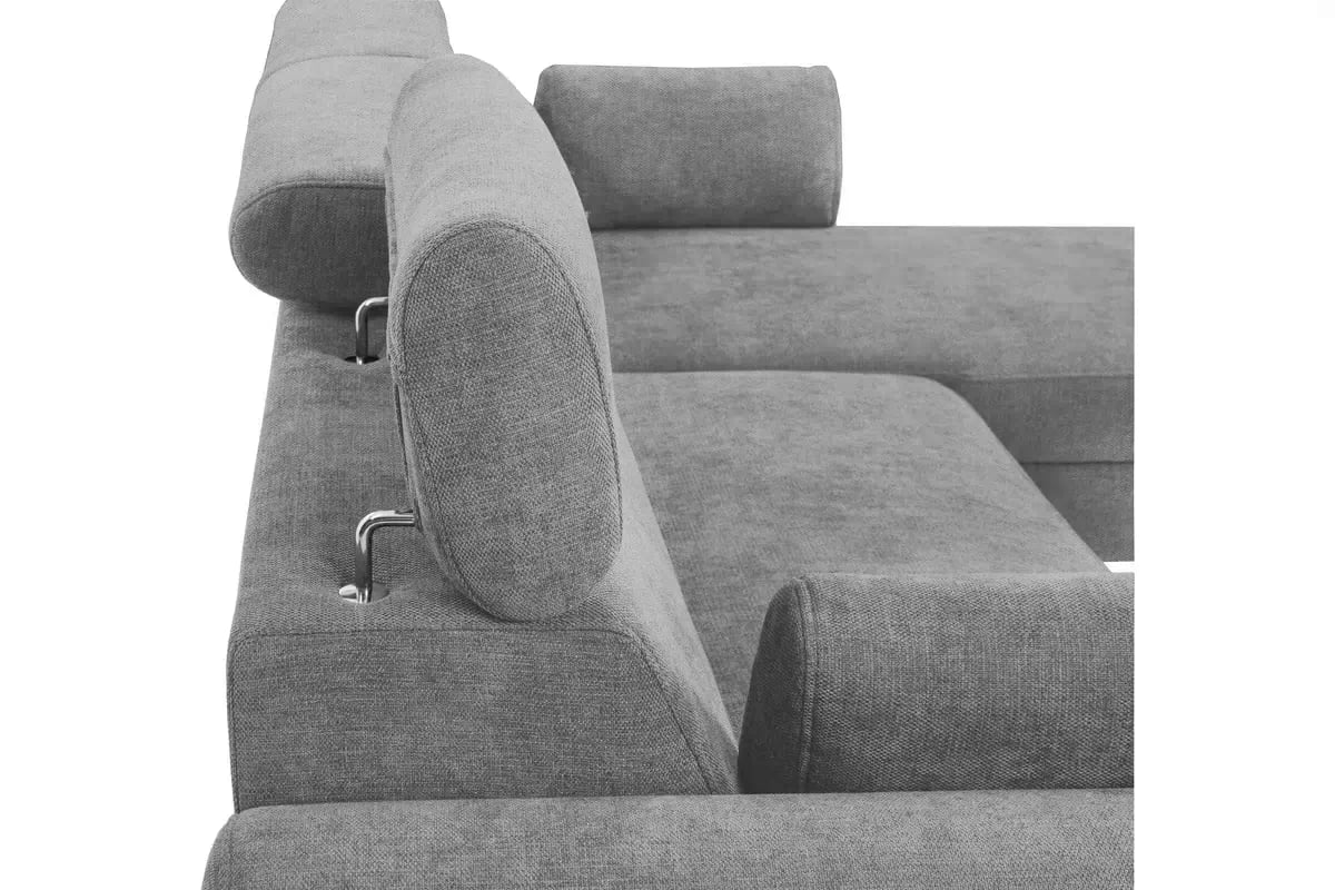 Rohová sedacia súprava Porto pravá s funkciou spania - sivý šenil Retro Bliss 90 / čierne nožičky Rohová sedacia súprava s funkciou spania Porto pravá strana - šedý / šenil / Retro Bliss 90 / čierny nozki