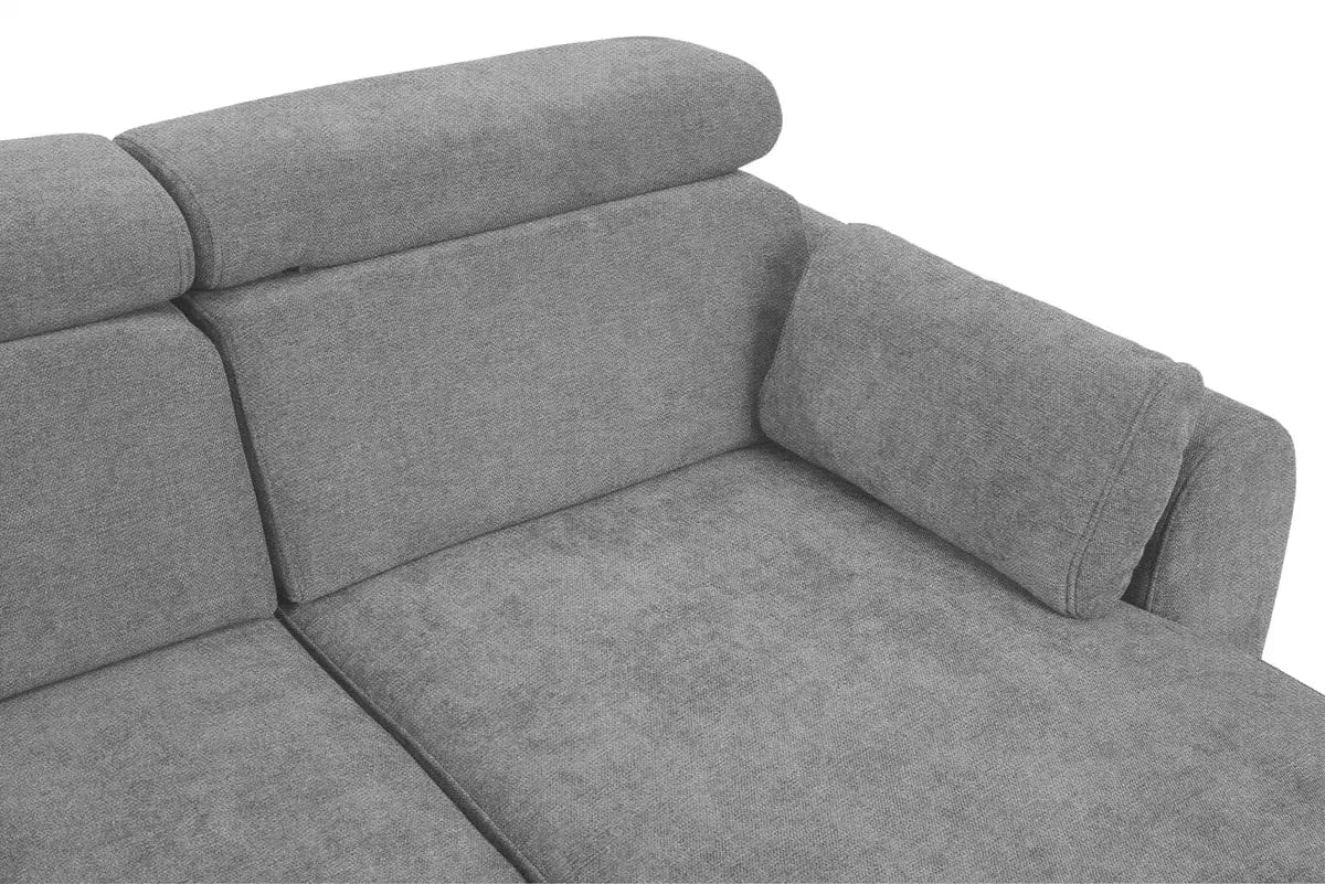 Rohová sedacia súprava Porto pravá s funkciou spania - sivý šenil Retro Bliss 90 / čierne nožičky Rohová sedacia súprava s funkciou spania Porto pravá strana - šedý / šenil / Retro Bliss 90 / čierny nozki