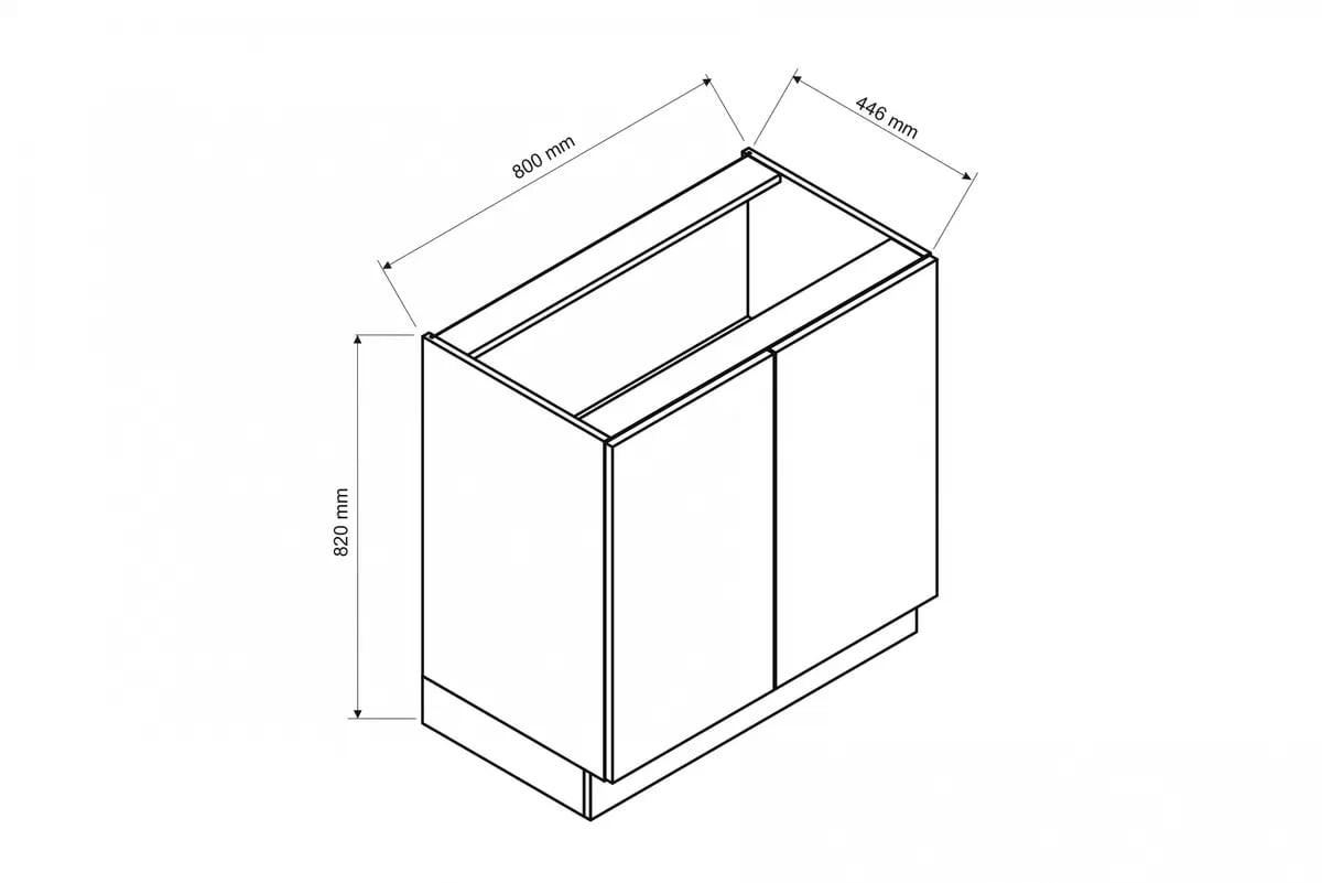 Dolní skříňka Anika D80 - 2dveřová - dub artisan / grafit Skříňka kuchyňská spodní dvoudveřová Anika D80 - dub artisan / grafit