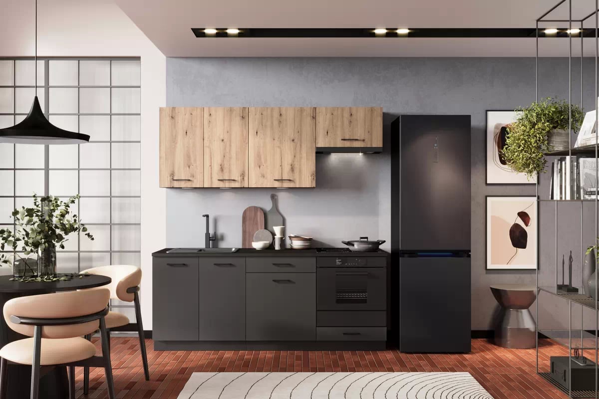 Dolná skrinka Anika D60 ZL jednodverová pod drez – grafit Skrinka Kuchynská jdenodrzwiowa pod umývadlo Anika D60 ZL - grafit / grafit