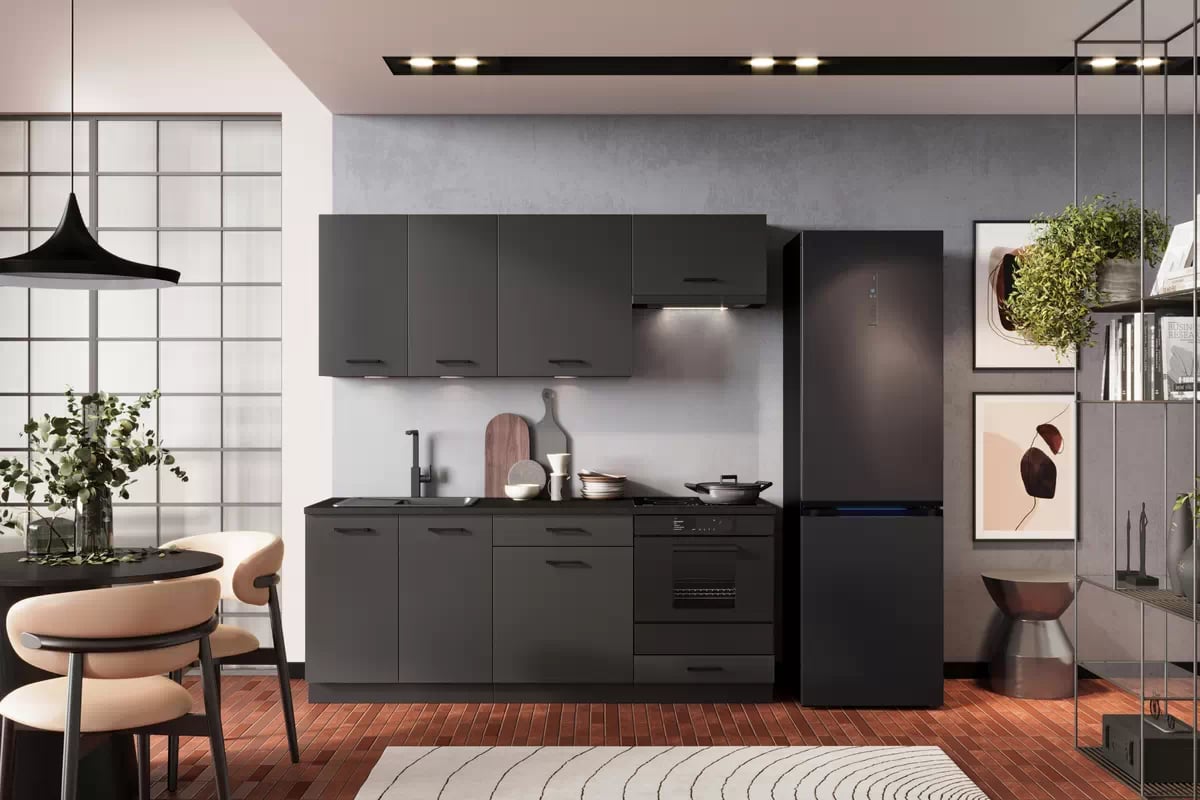 Dolní kuchyňská skříňka Anika D60 jednodveřová – grafit Skříňka kuchyňská spodní jednodveřová Anika D60 - grafit / grafit