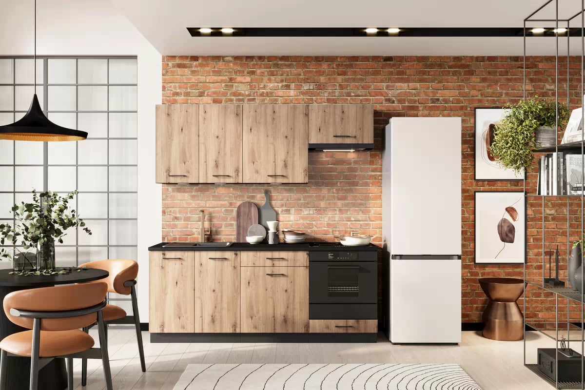 Dolní skříňka Anika D15 - cargo koš - dub artisan / grafit Skříňka kuchyňská s košem cargo Anika D15 CARGO - dub artisan / grafit