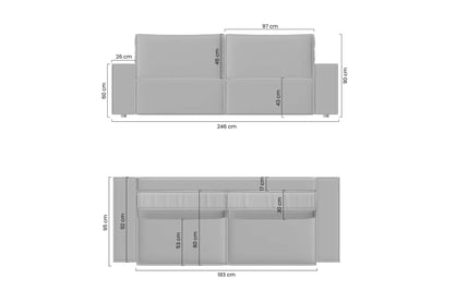 Pohovka Flabio s funkcí spaní - béžová tkanina Loft 01 Pohovka rozkládací Flabio - béžová plecionka Loft 01