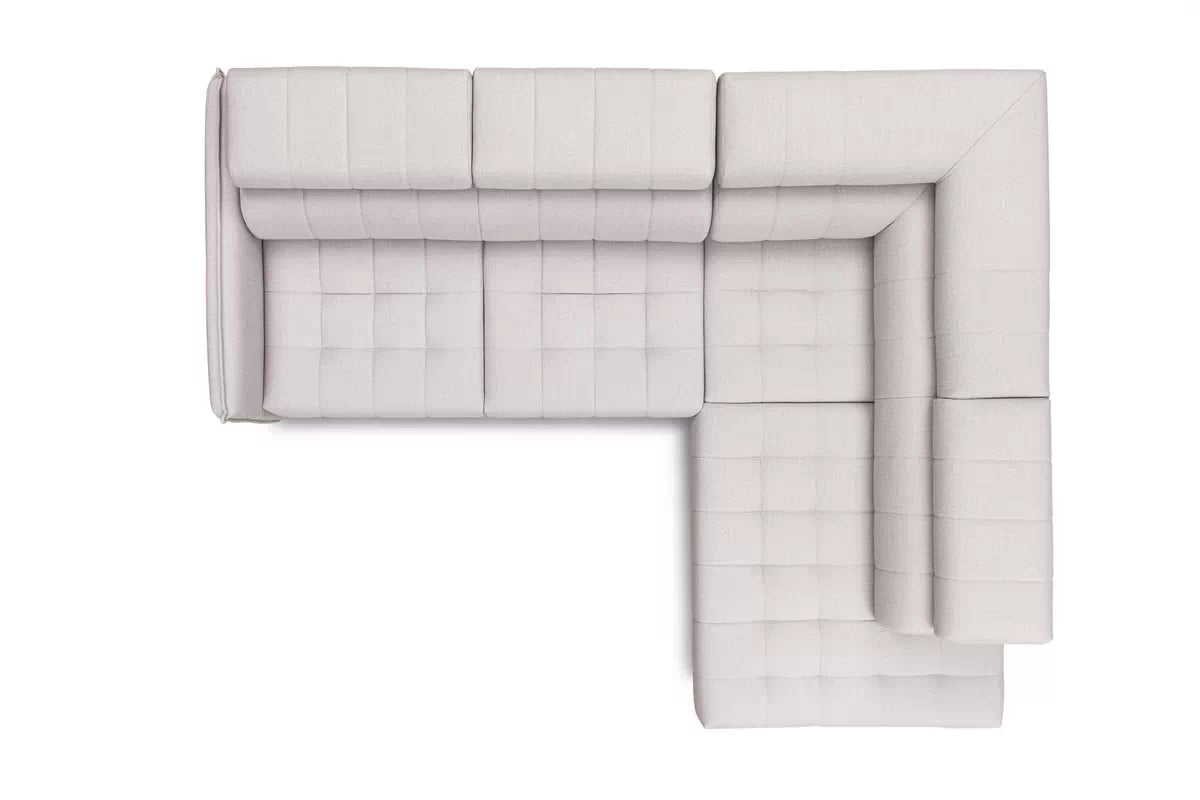 Rozkládací rohová sedací souprava Elarias L pravá - béžová látka Maya 01 Rohová sedací souprava pravá rozkládací Elarias L - béžová potahová látka Maya 01