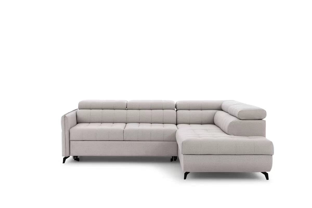 Rozkládací rohová sedací souprava Elarias L pravá - béžová látka Maya 01 Rohová sedací souprava pravá rozkládací Elarias L - béžová potahová látka Maya 01