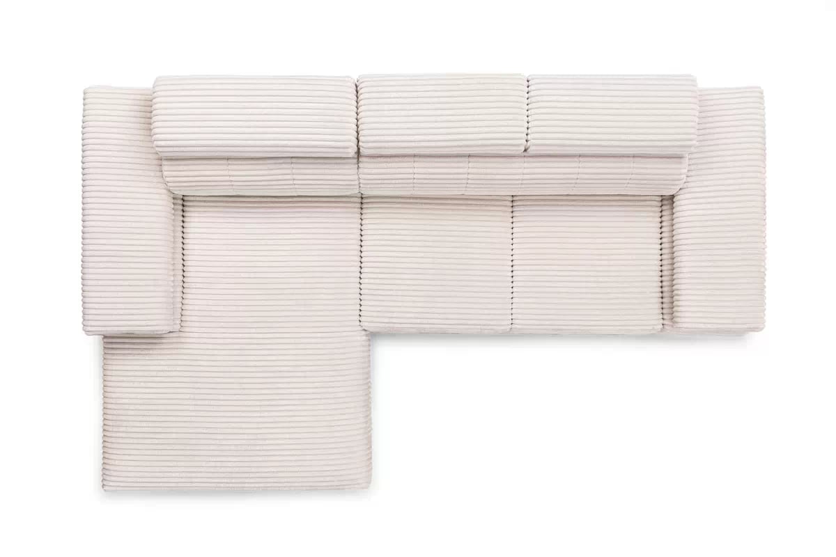 Rohová sedací souprava Taloria Mini levá - béžový plyš Tilia 01 / černé nožky Rohová sedací souprava levá Taloria Mini - Tilia 01, Nohy černá