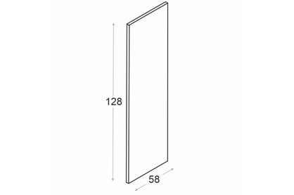 Bok nákladaný Ilandia 128x58 cm pro vestavbu lednice - bílý mat Bok nakladany Ilandia 128x58cm do zabudowy lodowki - bílý mat