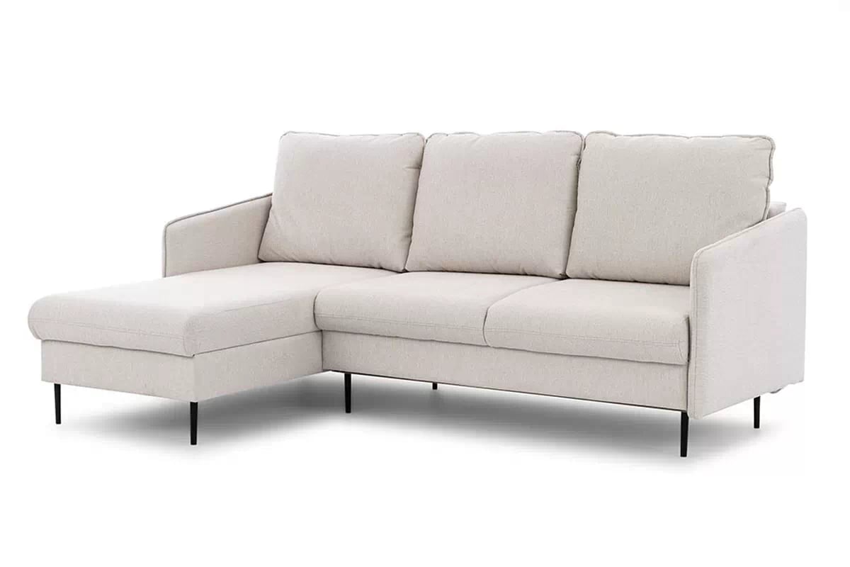 Rozkládací rohová sedací souprava Taila Mini levá - béžová Loft 01 / černé nožky Rohová sedací souprava rozkládací Taila Mini levá - béžová plecionka Loft 01, černá Nohy