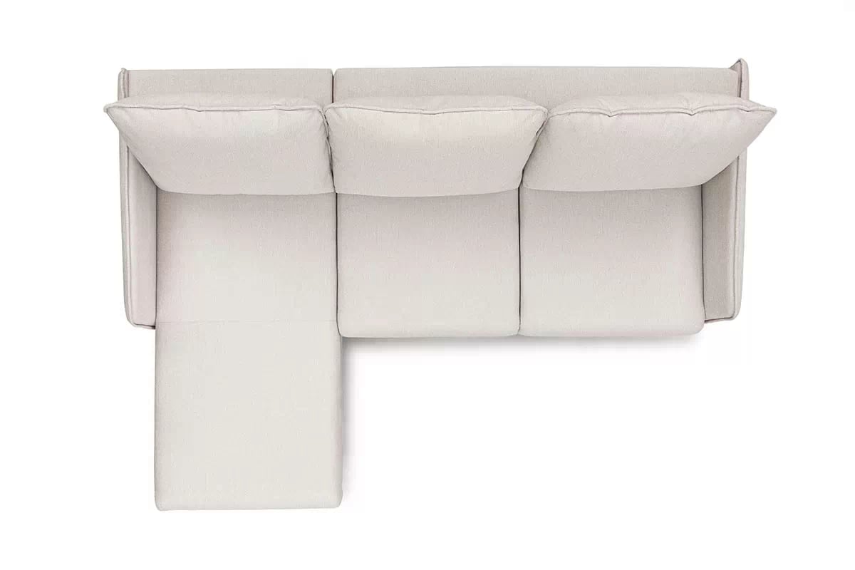 Rozkládací rohová sedací souprava Taila Mini levá - béžová Loft 01 / černé nožky Rohová sedací souprava rozkládací Taila Mini levá - béžová plecionka Loft 01, černá Nohy