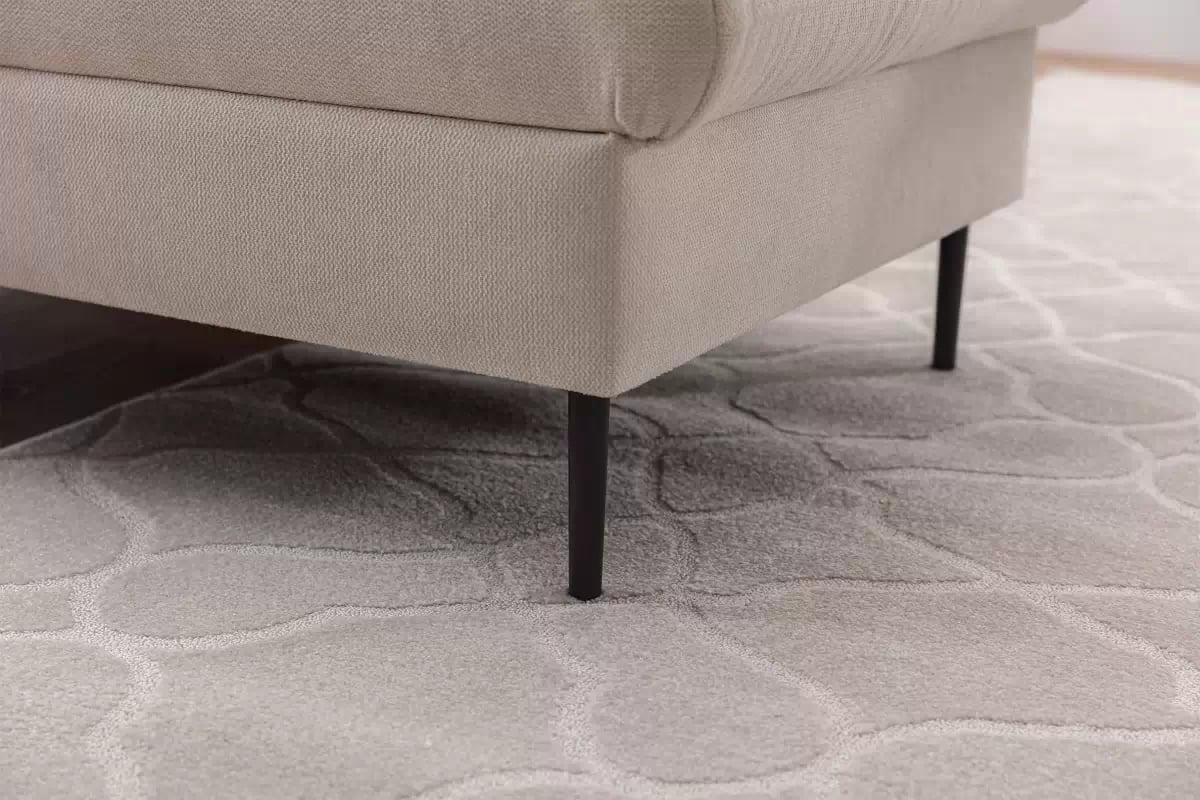 Rozkládací rohová sedací souprava Taila Mini levá - béžová Loft 01 / černé nožky Rohová sedací souprava rozkládací Taila Mini levá - béžová plecionka Loft 01, černá Nohy