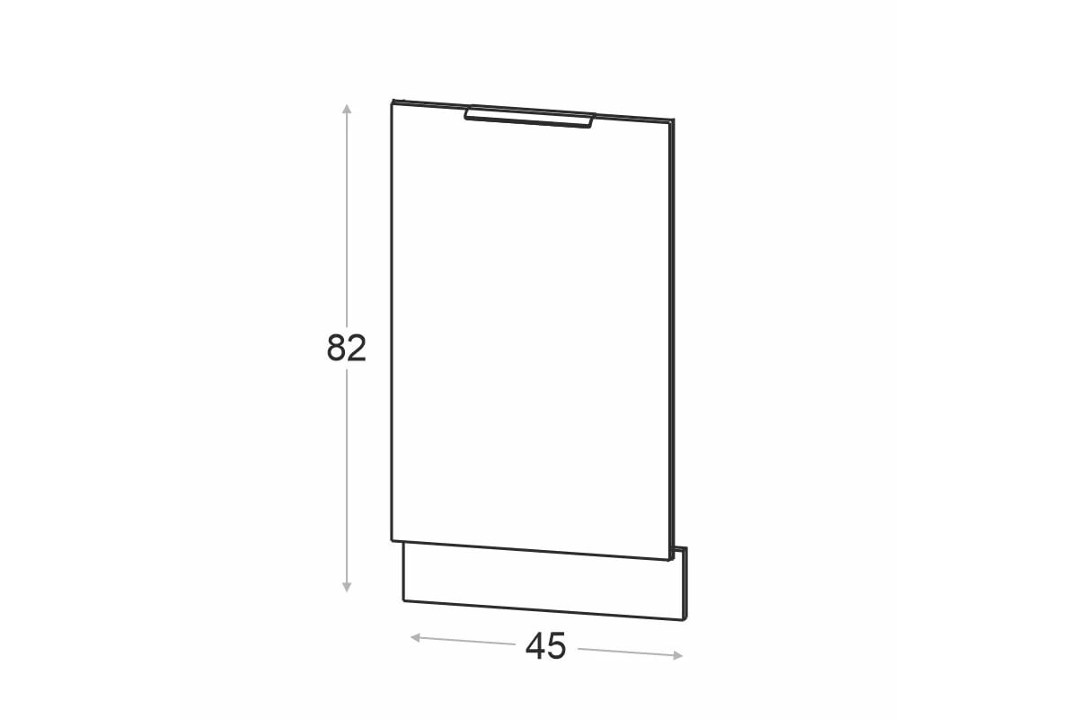 Přední panel pro myčku Ilandia FZMYW45 - šedá mat / skrytý panel přední část do zamywarki Ilandia FZMYW45 se skrytým panelem - šedá mat