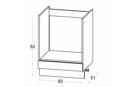 Skrinka Kuchynská dolná Ilandia DP60 na vstavanú rúru - biely mat Skrinka Kuchynská dolná Ilandia DP60 pod zabudowe piekarnika - biely mat