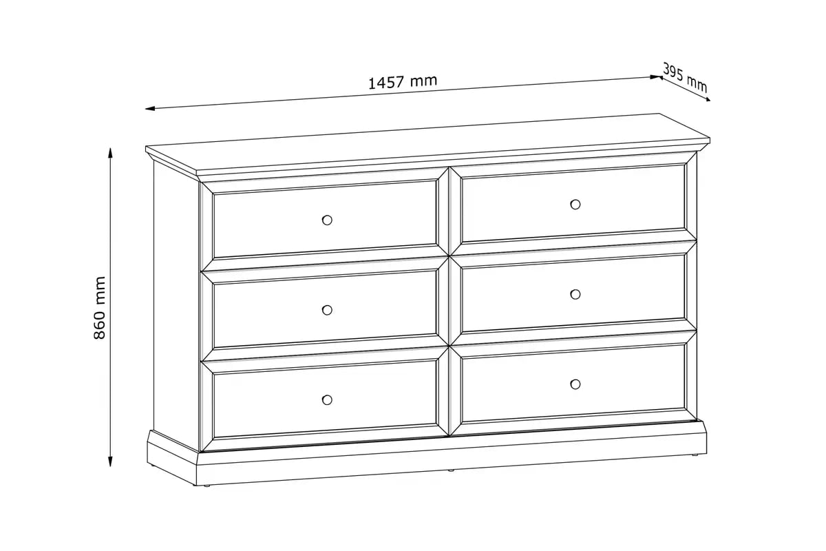 Komoda Emolio 146 cm - grafitová Komoda so zásuvkami Lucca 146 cm - grafit