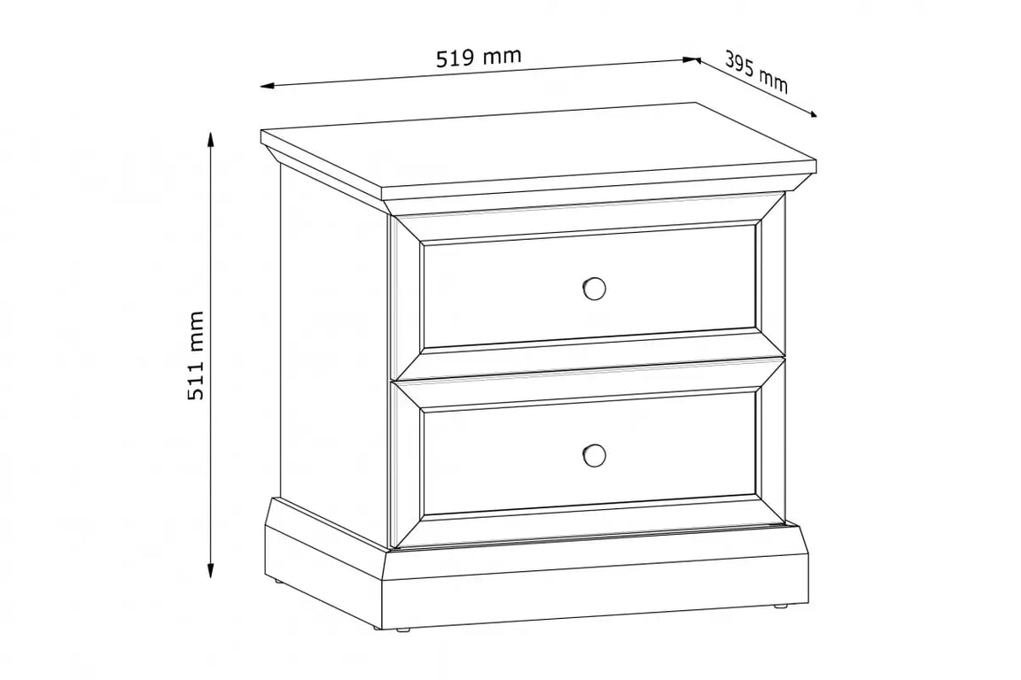 Nočný stolík Lucca so zásuvkami 52 cm - grafit Nočný Stolík Lucca so zásuvkami 52 cm - grafit