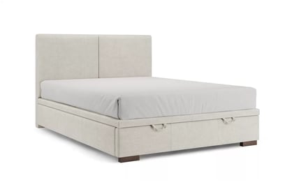 Postel boxspring Lektis s úložným prostorem 160x200 - dřevěné nohy wenge