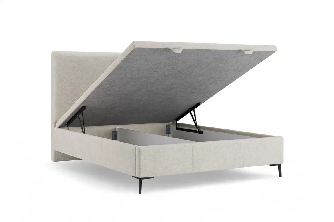 Postel boxspring Lektis s úložným prostorem 160x200 - kovové nohy černé Postel boxspring s úložným prostorem Lektis - 160x200 / Nohy kovové černá 