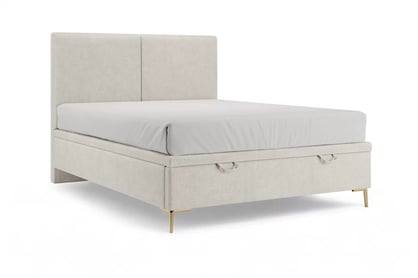 Boxspring posteľ s úložným priestorom Lektis - 160x200 / nožičky kovové zlote