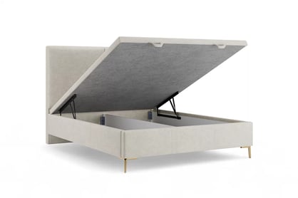 Postel boxspring Lektis s úložným prostorem 180x200 - kovové nohy zlaté Postel boxspring s úložným prostorem Lektis - 180x200 / Nohy kovové zlaté