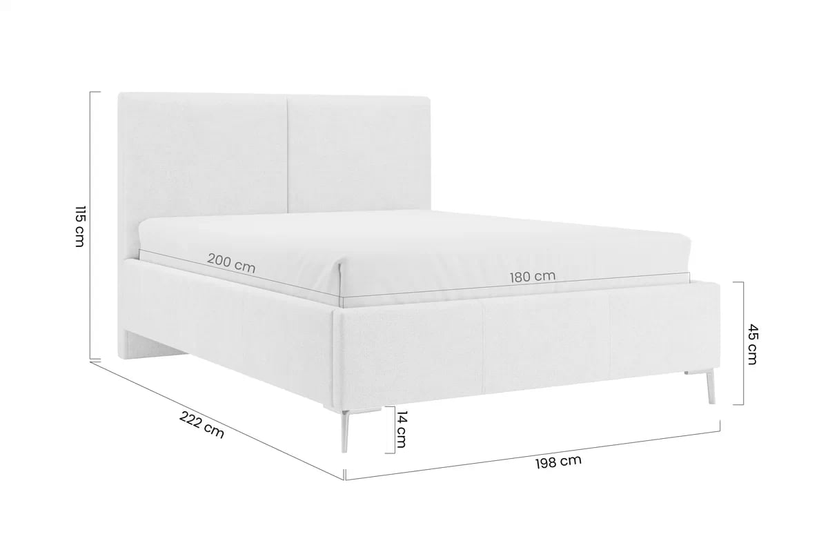 Čalouněná postel Lektis 180x200 - béžová látka Maya Postel čalouněné Lektis 180x200 - béžová potahová látka snadno čistitelný Maya 03 / Nohy kovové zlaté